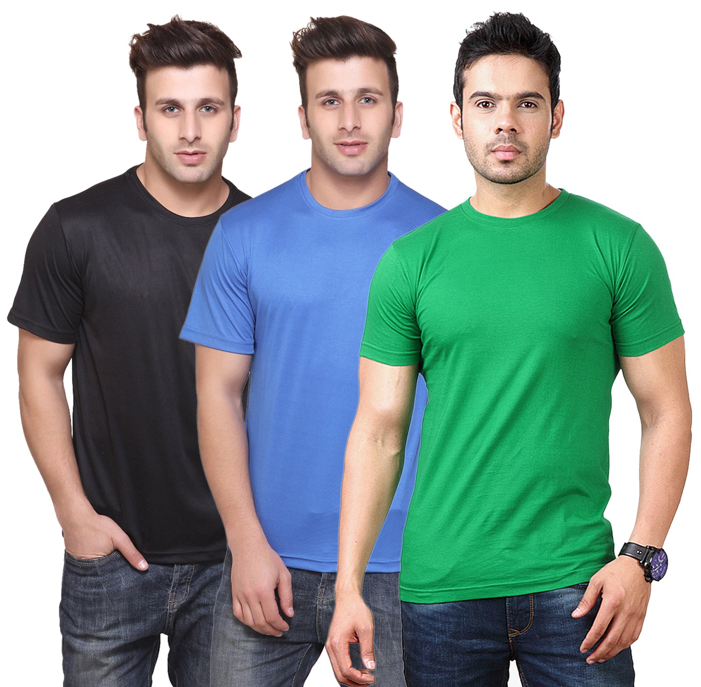 Ketex Round Neck Men's Polyester Blend Dri Fit T-Shirts (Pack of 3)