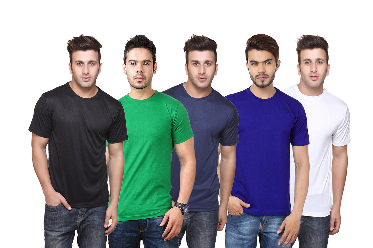 Ketex Polyester Dri-Fit Half Sleeves Round Neck T-Shirt ( Pack of 4 )