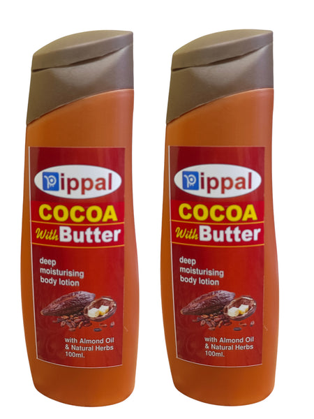 Pippal Cocoabutter Body Lotion Deep Moisturising (100 ml) Pack of 2 (200 ml)Pippal Cocoa Butter Body Lotion Deep Moisturising (100ml x 2) for Soft & Smooth Skin