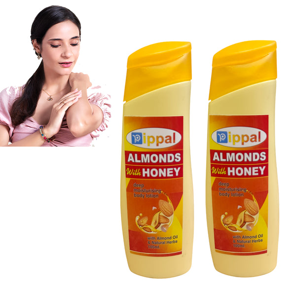 Pippal Almonds with Honey Body Lotion Deep Moisturising Pack of - 2Pippal Almond & Honey Body Lotion Deep Moisturising Skin Care (Pack of 2)