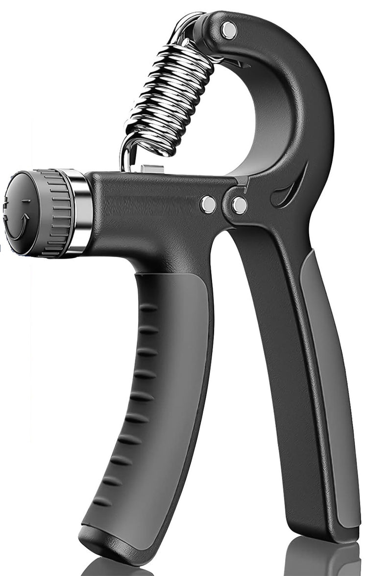 Premium Hand Grip Strengthener, Hand Exerciser Adjustable Resistance 10 To 60Kg, Grip Strength Trainer, Hand Gripper, Forearm Workout Training Equipment for Injury Recovery Athletes (Black)