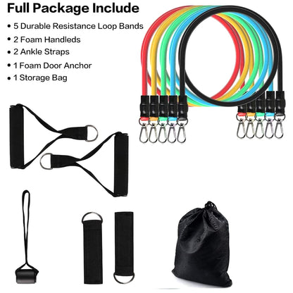 Premium Edition-Professional Toning Exercise and Workout Resistance Bands - Training Tube Stackable Up To 110 Lbs for Indoor and Outdoor Sports, Exercises Fitness