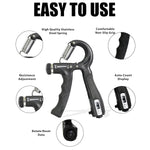 Premium Counter 10Kg To 60Kg Weight Adjustable Professional Counter Hand Gripper for Men & Women | Counter Hand Grip|Finger Exerciser|Power Gripper|Black Color|