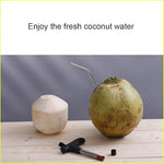 Premium Coconut Opener Stainless Steel Drill Cutter with Cleaner Stick Coconut Tool (Coconut Opener with Straw)