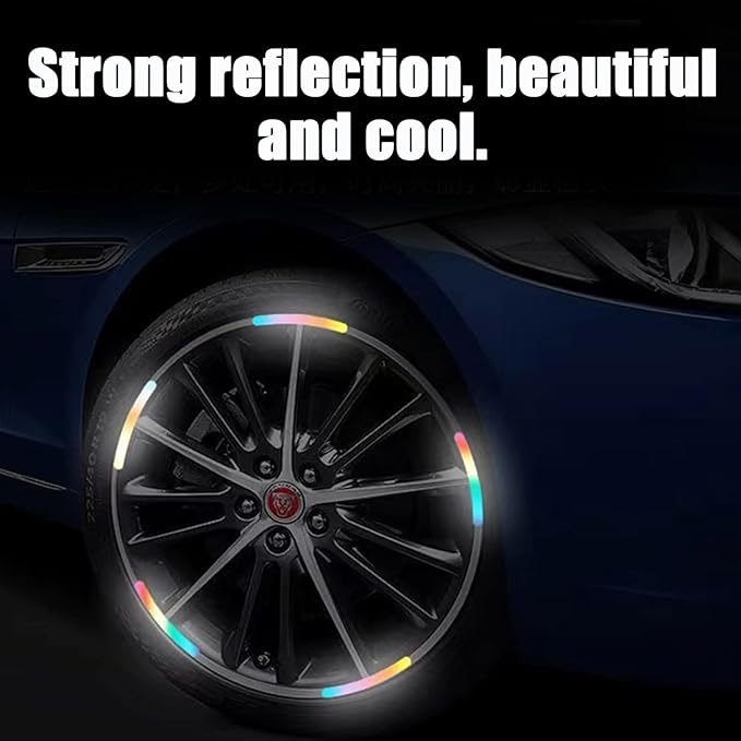 “Reflective Car Wheel Decorative Stripe Stickers – Night Safety Warning Car Stickers, Glow-in-the-Dark Motorcycle & Car Rim Decals”