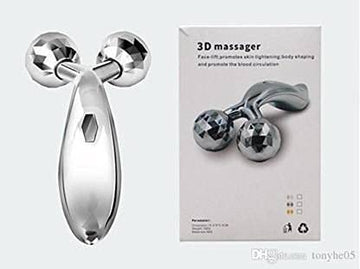 3D按摩器，不銹鋼材質，適用於背部肌肉，銀色
