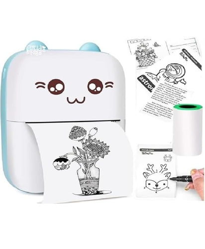 Mini Thermal Printer | Inkless Sticker Printer | USB APP Control Inkless Printer| Wireless Mini Pocket Printer for Labels, Stickers, Photos, Bookmarks, Cards, White