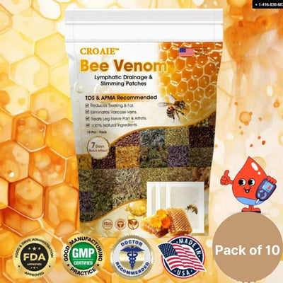 "Bee Venom Lymphatic Drainage & Professional Slimming Patch - Natural Herbal Extract for Weight Loss, Body Detox, Joint Pain Relief & Swelling Reduction - Advanced Circulation Booster Sticker for Men & Women (Pack of 1)"