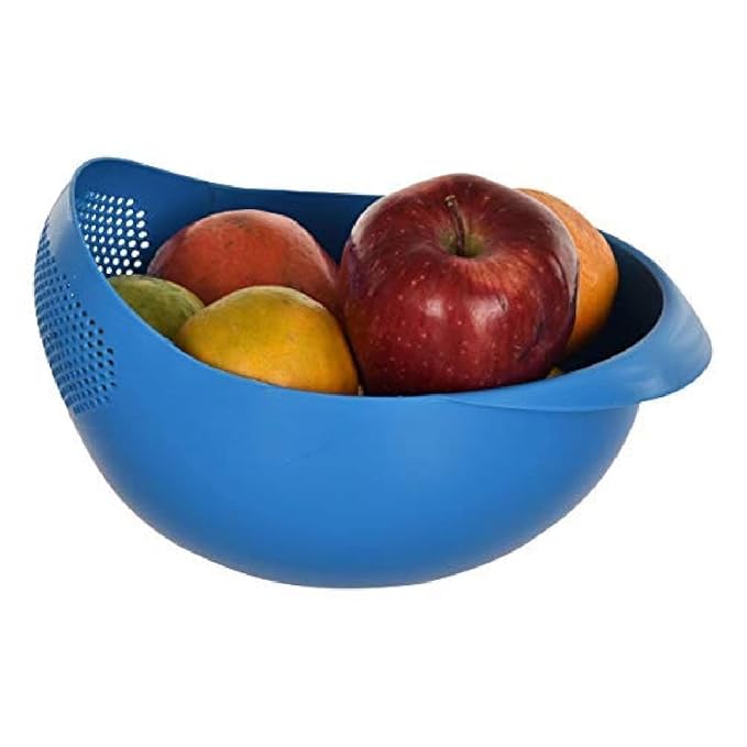 Colander 1 x Big Fruit Basket | Pasta Strainer, Vegetable Strainer & Multi-Purpose Kitchen Washing Bowl For Daily Use