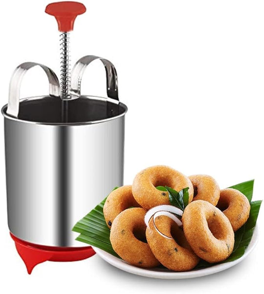 Durable Stainless Steel Mendu Vada Maker With Spring Push Mechanism & Stand | Easy South Indian Vada Making Kitchen Tool