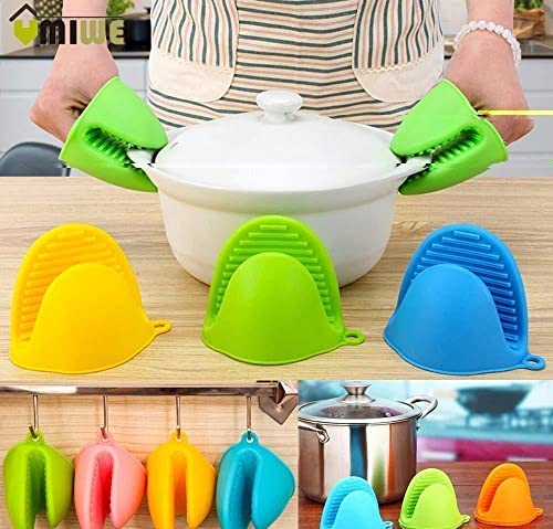 Silicone Pot Holders Heat Resistant Oven Mitts Gloves | Cooking Pinch Grips Hand Clip For Hot Pots & Pans