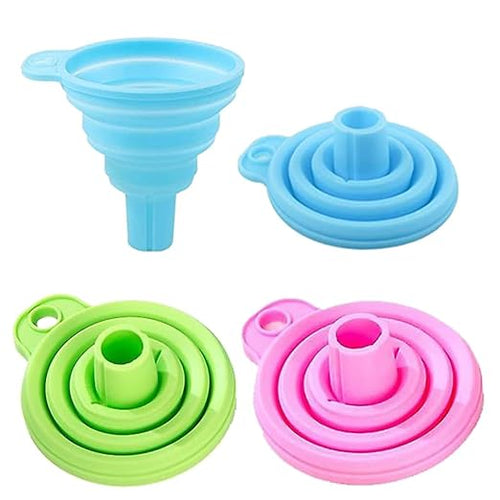 Silicone Collapsible Funnel Foldable Kitchen Hopper | Flexible Funnel For Water Bottle, Oil, Liquid & Dry Ingredients