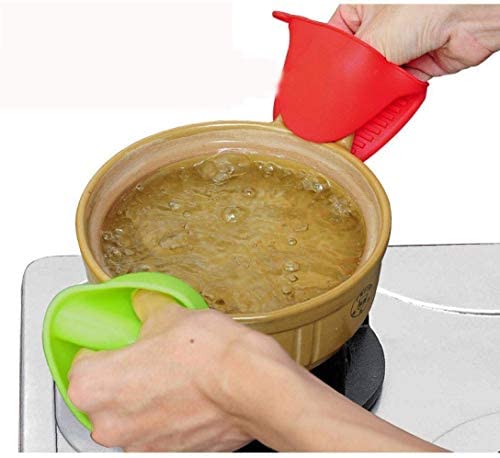 Silicone Pot Holders Heat Resistant Oven Mitts Gloves | Cooking Pinch Grips Hand Clip For Hot Pots & Pans