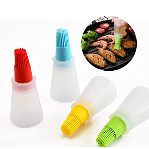 New Portable Oil Bottle With Silicone Barbecue Brush | BBQ Cooking Oil Dispenser Brush Kitchen Baking & Grilling Tool