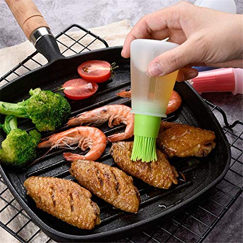New Portable Oil Bottle With Silicone Barbecue Brush | BBQ Cooking Oil Dispenser Brush Kitchen Baking & Grilling Tool