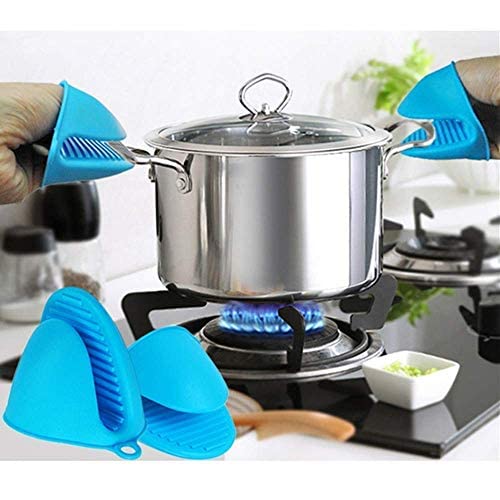 Silicone Pot Holders Heat Resistant Oven Mitts Gloves | Cooking Pinch Grips Hand Clip For Hot Pots & Pans