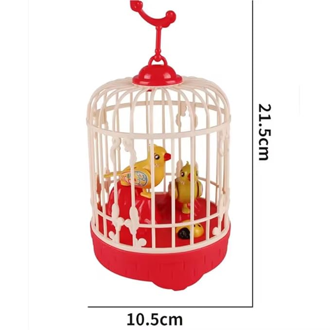 “Lovely Talking Bird Cage Toy for Kids – Voice Controlled Induction Bird with Light & Music, Mini Talking Birdcage Toy”