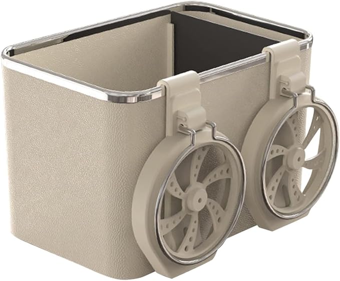 Storage Box With 2 Foldable Cup Holder | Multifunctional Universal Car Console Box For Drinks, Phone & Accessories