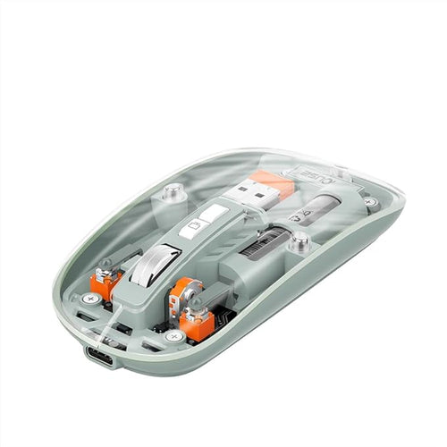 Transparent Mouse Rechargeable Mouse High-end 1600 Moving Speed Adjustable Silent Switch Type-C One-Key for Desktop.