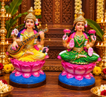Terracotta Lakshmi & Saraswathi Set – Golu Dolls 11 inch