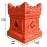 Royal Traditional Terracotta Thulasi Pot | Handmade Decorative Tulasi Maadam Planter for Home & Pooja Room