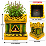 Multicolor Royal Traditional Terracotta Thulasi Maadam | Traditional Handmade Tulsi Brindavan | Divine Pooja Home Décor