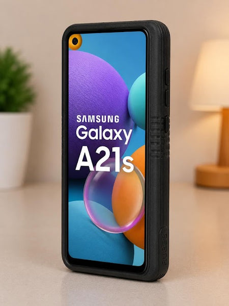 Samsung Galaxy A21s Rugged Shockproof Back Cover Case - Black