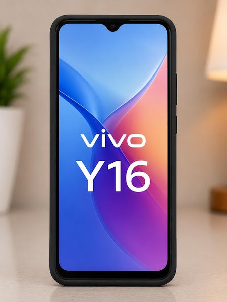 Vivo Y16 Premium Slim Silicone TPU Back Cover Case - Black