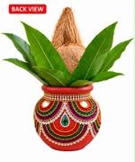 Divine Terracotta Kalasam Pot | Traditional Handmade Pooja Kalash | Decorative Art Work for Home & Temple[4inch=H*L=4*3.5]