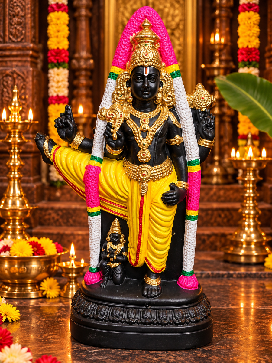 Terracotta Lord Vishnu Perumal Golu Doll – Traditional Handmade Golu Idol 12 inch