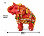 Royal Red Elephant Showpiece Pair | Handcrafted Traditional Elephant Statue | Premium Home Décor