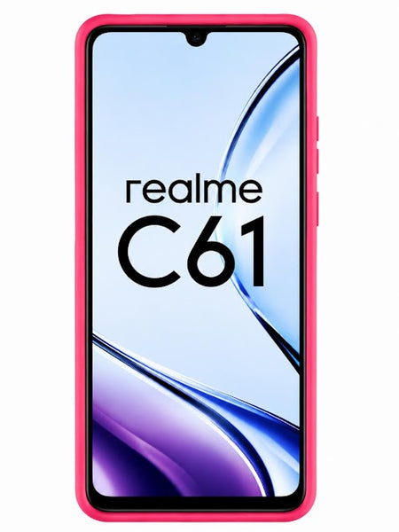 Realme C16 Liquid Silicone Soft Back Cover | Premium Matte Shockproof Protective Mobile Case (Pink)