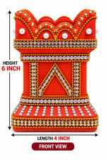 Royal Stone Work Thulasi Pot Showpiece | Traditional Handmade Terracotta Thulasi Maadam | Decorative Pooja Home Décor