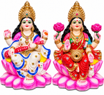 Terracotta Lakshmi & Saraswathi Set – Golu Dolls 7 inch