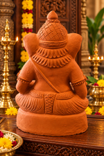 Handcrafted Terracotta Ganesha Idol – Traditional Eco-Friendly Clay Ganesh Statue for Home & Pooja Decor