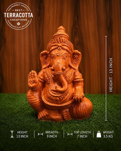Everyday Pooja Essentials Ganesha. 13 inch ( Terracotta color )