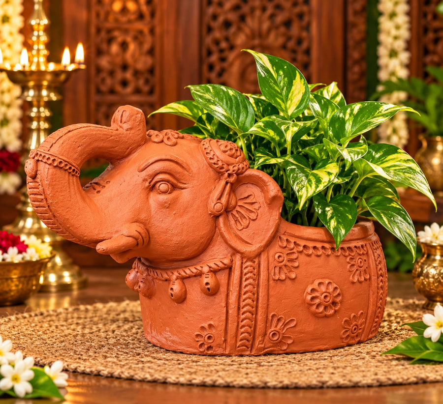 Decorative Elephant Planter – Handcrafted Traditional Elephant Plant Pot