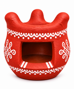 Royal Traditional Terracotta Art Stove | Handmade Clay Cooking Stove | Ethnic Indian Kitchen Décor[3inch=H*L=3*3]