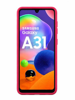 Samsung Galaxy A31 Silicone Soft Back Cover | Premium Matte Liquid Silicone Protective Case (Pink)