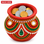 Royal Terracotta Stone Work  Pot | Handcrafted Traditional Decorative Navadhaniya Pot | Premium Ethnic Home Décor[3inch=H*L=3*2]