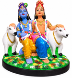 Terracotta Krishna & Balarama Golu Dolls Set – Traditional Handmade Golu Collection