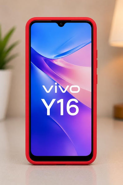 Vivo Y16 Premium Slim Silicone TPU Back Cover Case - Red