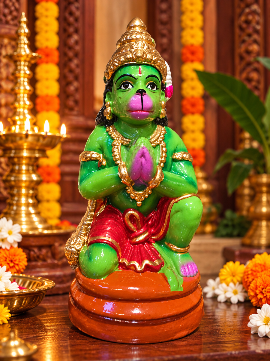 Terracotta Hanuman Golu Doll – 7 Inch | Handmade Anjaneya Golu Doll