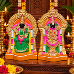 Terracotta Perumal & Thayar Set – Golu Dolls 9 inch
