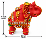 Royal Red Elephant Showpiece Pair | Handcrafted Traditional Elephant Statue | Premium Home Décor