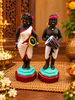 Terracotta Adivasi Tribal Golu Dolls Set – Traditional Village Art Collection 7 inch