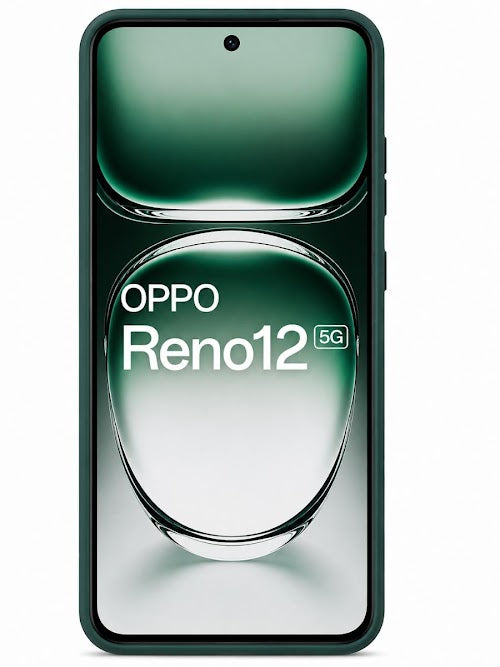 OPPO Reno12 5G Matte Silicone Soft Back Cover Shockproof Green Case