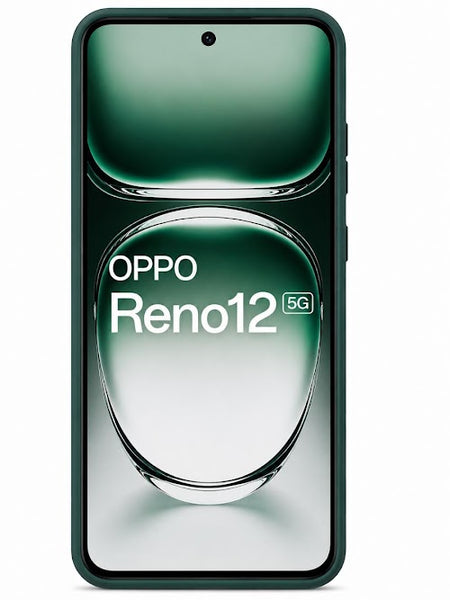 OPPO Reno12 5G Matte Silicone Soft Back Cover Shockproof Green Case
