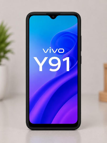 Vivo Y91 Liquid Silicone Soft Back Cover | Premium Matte Shockproof Protective Mobile Case (Black)
