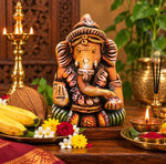 Handmade Multicolor Vinayagar Statue | Royal Ganesha Idol | Traditional Home Decor